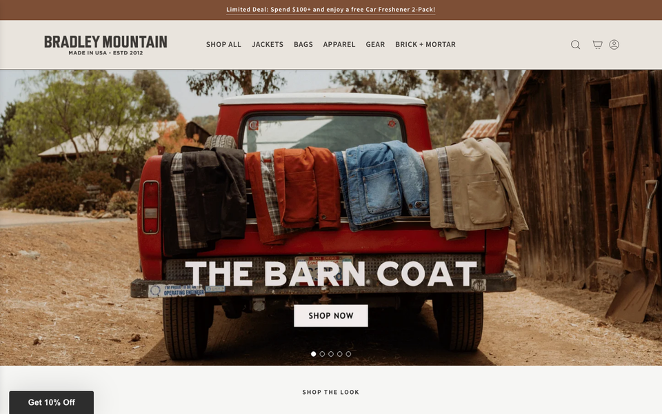 Bradley Mountain desktop homepage showcase
