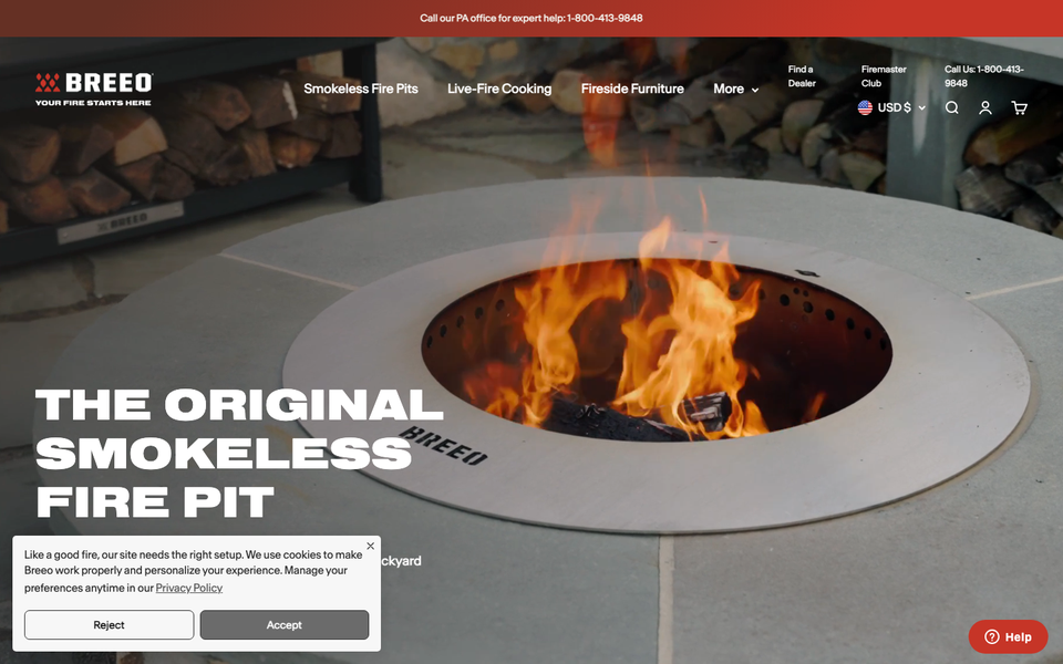 Breeo desktop homepage showcase