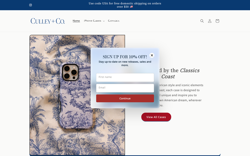 Culley + Co. desktop homepage showcase