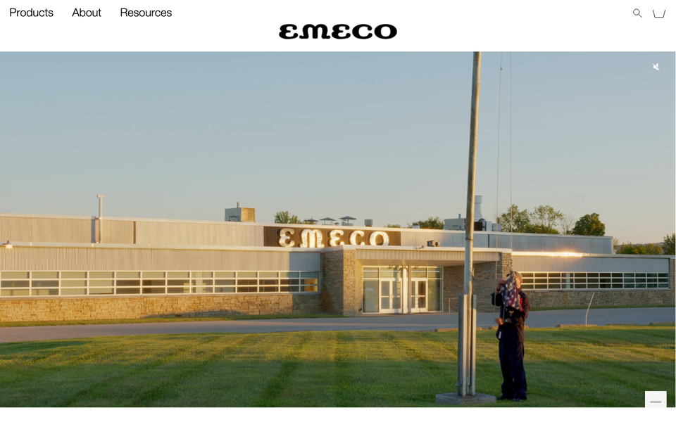 Emeco desktop homepage showcase