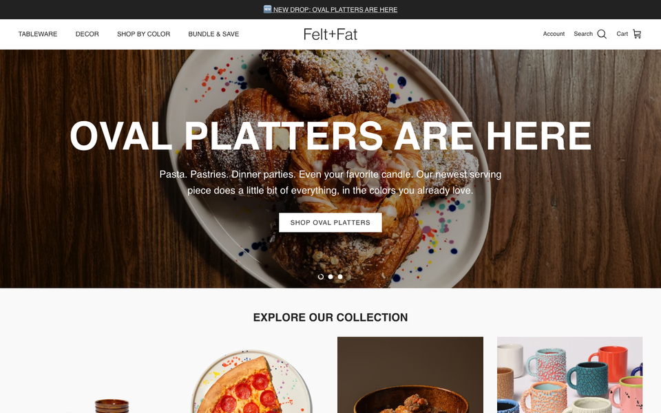 Felt+Fat desktop homepage showcase