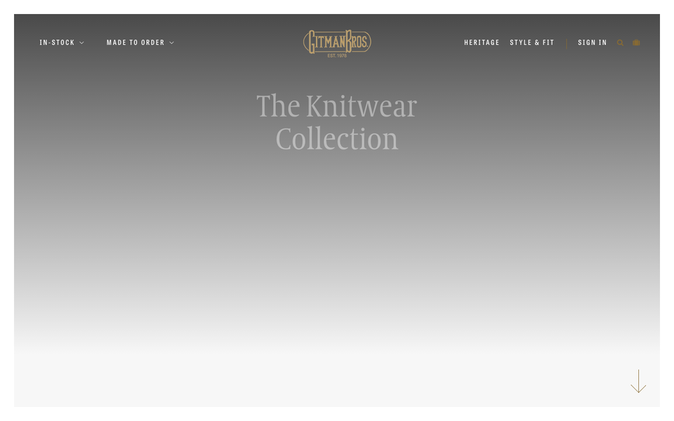 Gitman Bros. / Gitman Vintage desktop homepage showcase