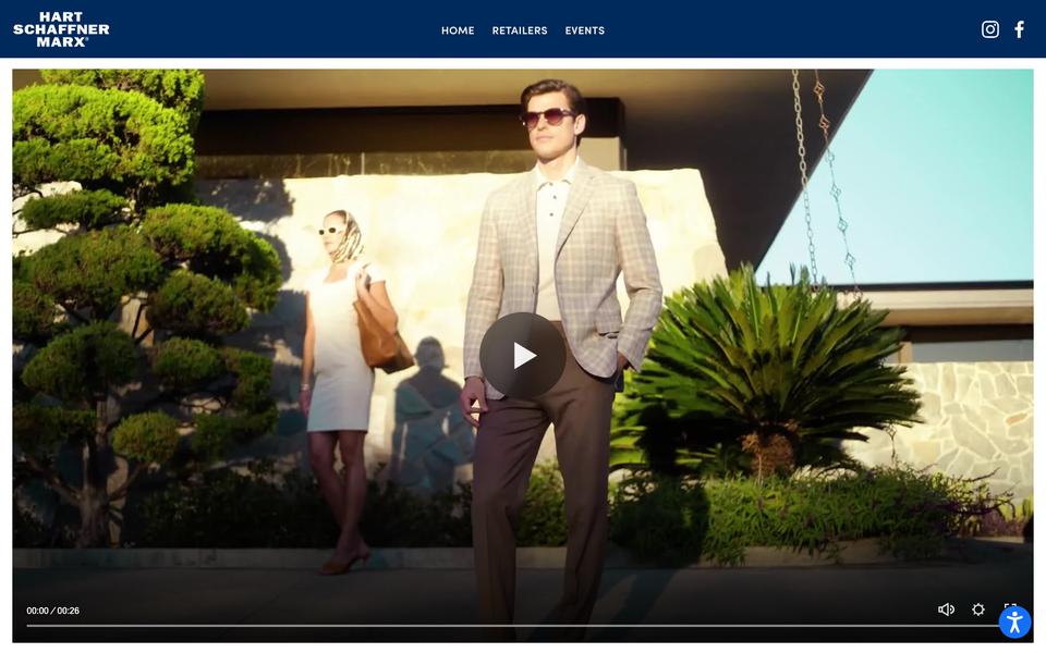 Hart Schaffner Marx desktop homepage showcase