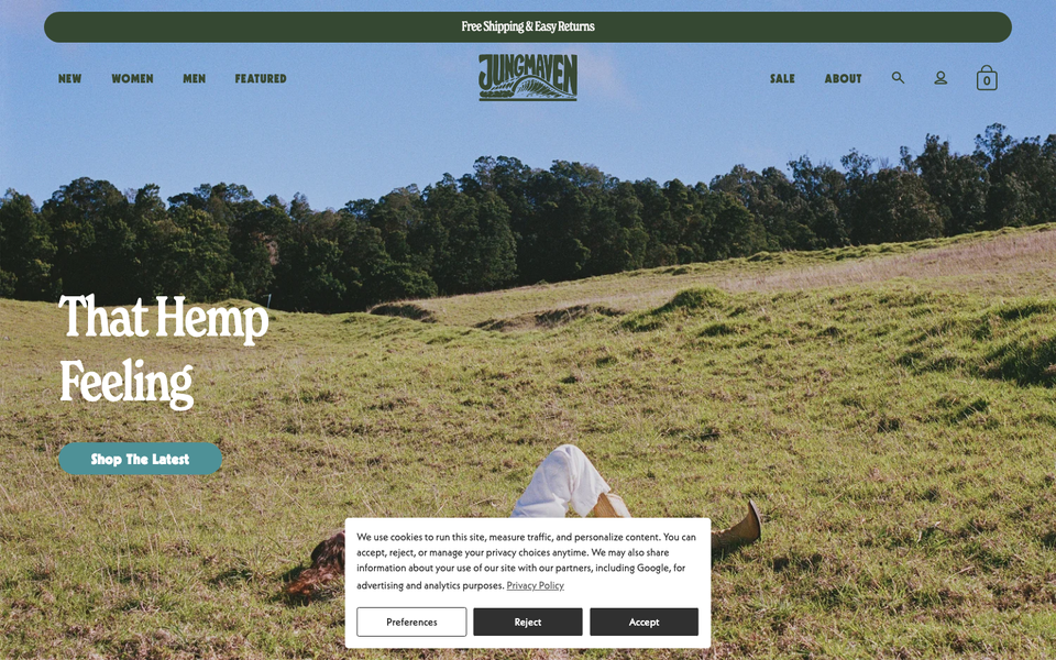 Jungmaven desktop homepage showcase