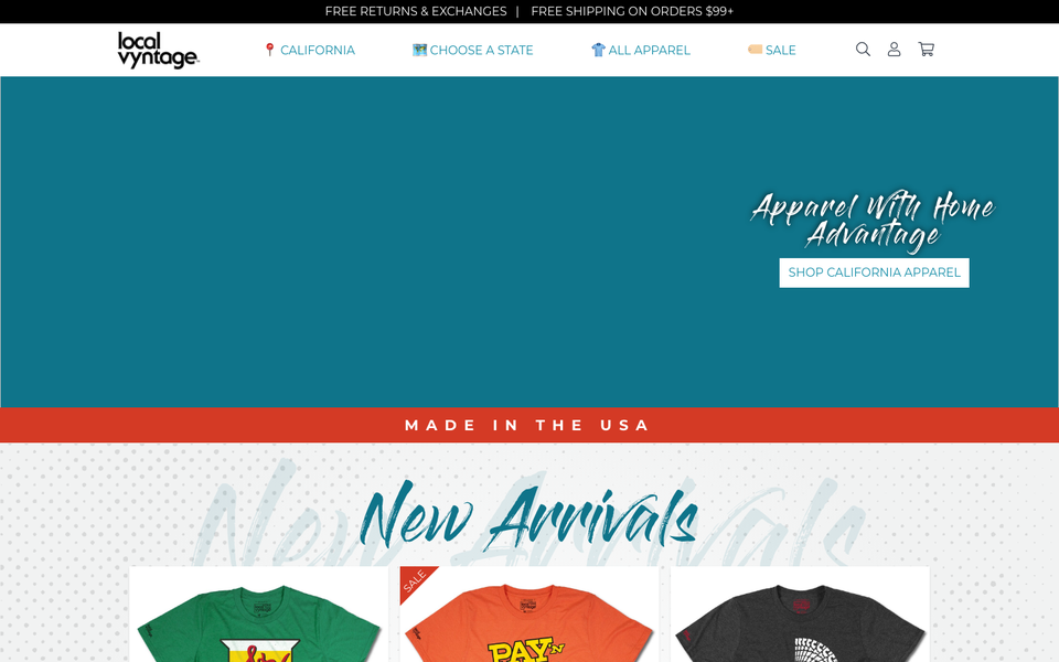 Local Vyntage desktop homepage showcase