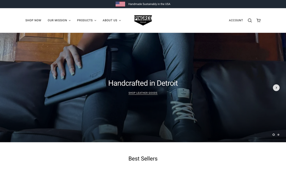 Pingree Detroit desktop homepage showcase