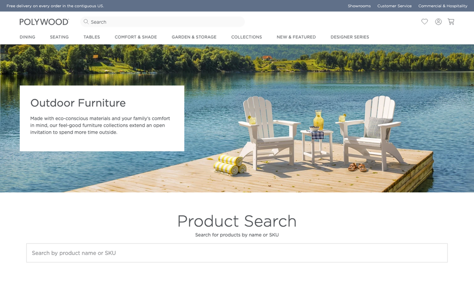 POLYWOOD desktop homepage showcase