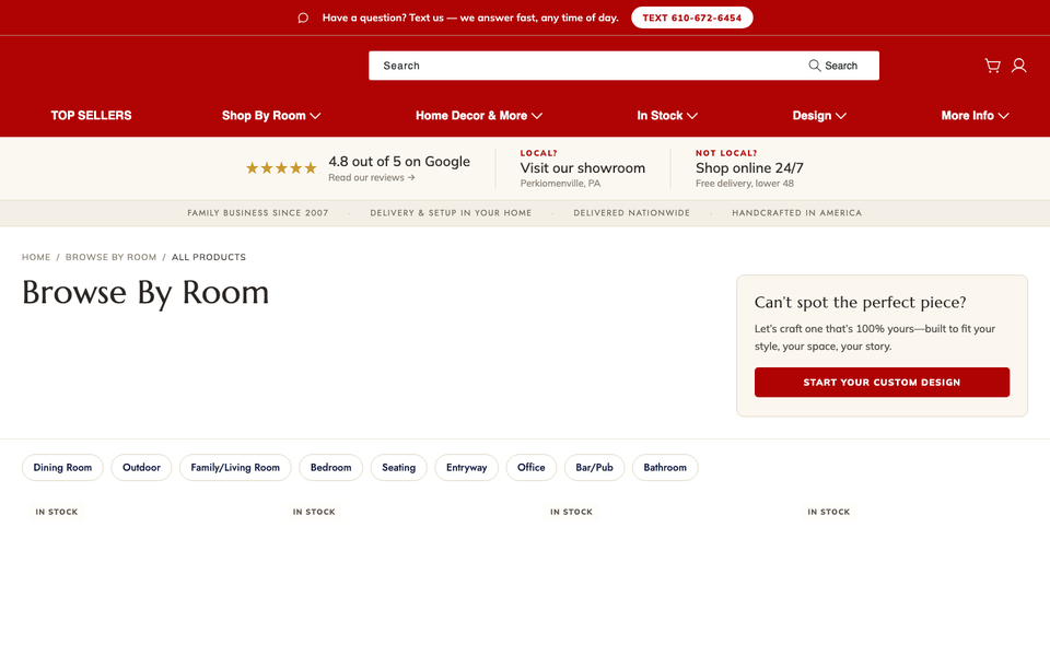 Rustic Red Door desktop homepage showcase