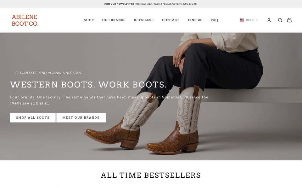 Silverado Boot desktop homepage showcase