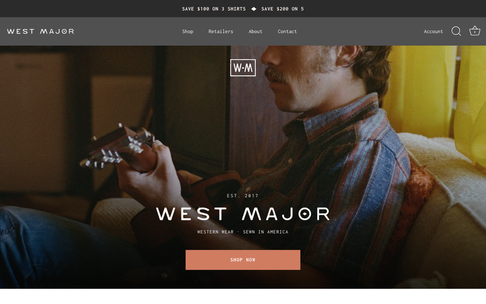 West Major desktop homepage showcase