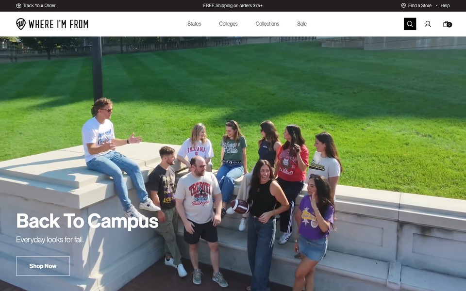 Where I'm From desktop homepage showcase